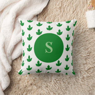 cute midcentury modern retro cool green pattern cushion