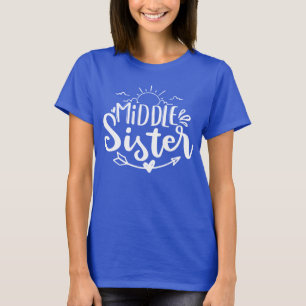 cute middle Sister word art  T-Shirt