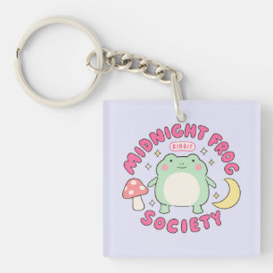 Cute Midnight Frog Society Kawaii Pastel Mushroom Key Ring