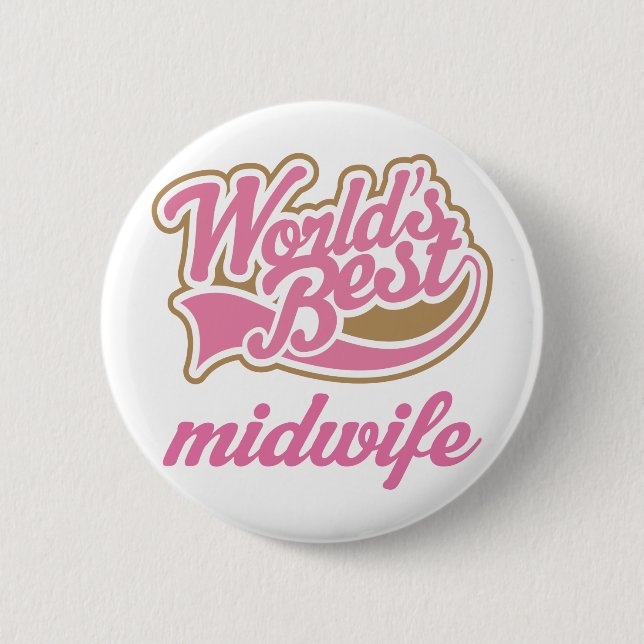 Cute Midwife 6 Cm Round Badge (Front)