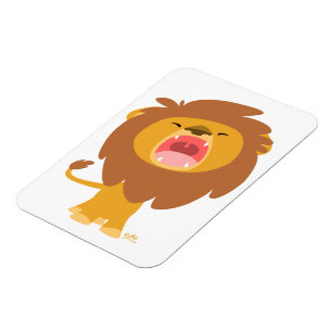 Cute Mighty  Roaring Lion Cartoon Flexible Magnet