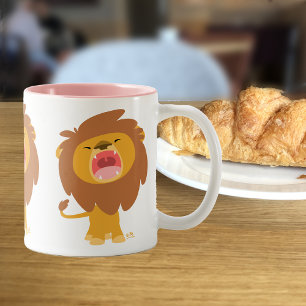 Cute Mighty  Roaring Lion Cartoon Mug