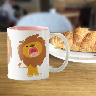 Cute Mighty  Roaring Lion Cartoon Mug
