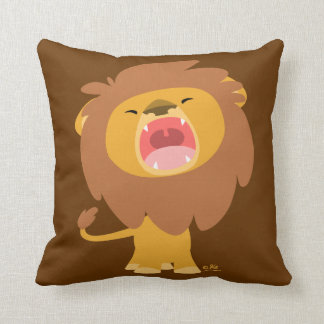Cute Mighty Roaring Lion Cartoon Pillow
