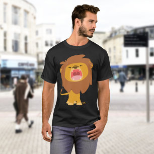 Cute Mighty  Roaring Lion Cartoon T-shirt