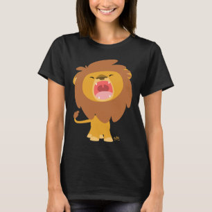 Cute Mighty Roaring Lion Cartoon Women T-shirt