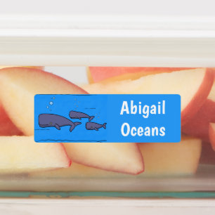 Cute migrating cartoon whales personalised 