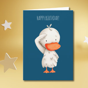 Cute Military Duck Saluting Birthday Card