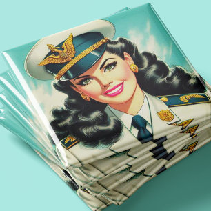 Cute Military Uniform Pin-up Magnet