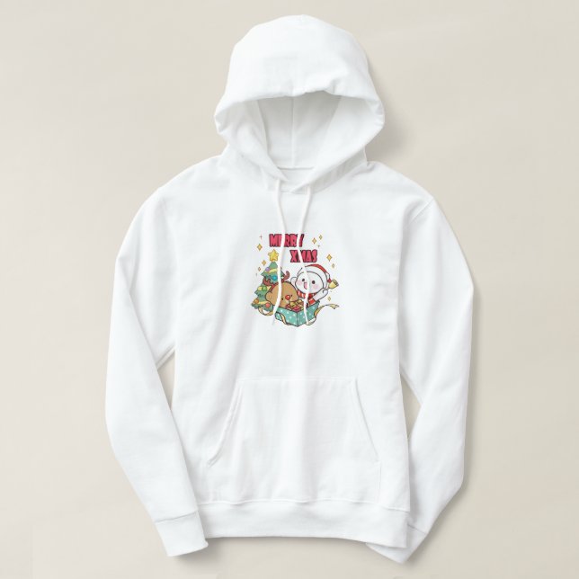 Cute Milk and Mocha merry_xmas Hoodie (Design Front)