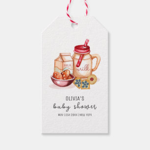 Cute Milk & Cookie Gender Neutral Baby Shower Gift Tags