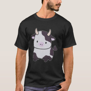 Cute Milk Cow Bull With Horns Adorable Bovine Farm T-Shirt