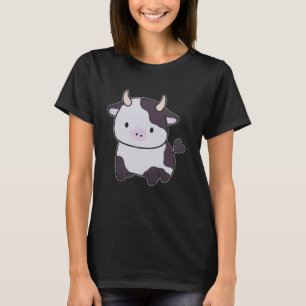 Cute Milk Cow Bull With Horns Adorable Bovine Farm T-Shirt