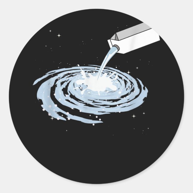 Cute Milk Milky Way Galaxy Outer Space Classic Round Sticker (Front)