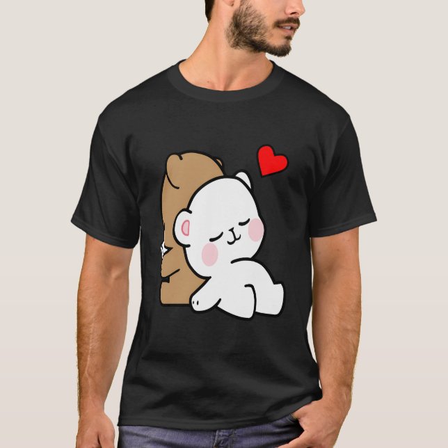 Cute Milk Mocha Bedtime Story Always Kiss Me Goodn T-Shirt (Front)