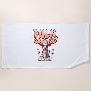 Cute Milkshake Lover Little Calf Frozen Joghurt Ba Beach Towel