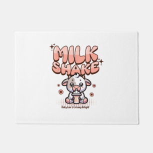 Cute Milkshake Lover Little Calf Frozen Joghurt Ba Doormat