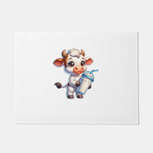 Cute Milkshake Lover Little Calf Frozen Joghurt Ba Doormat