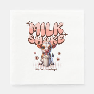 Cute Milkshake Lover Little Calf Frozen Joghurt Ba Napkin