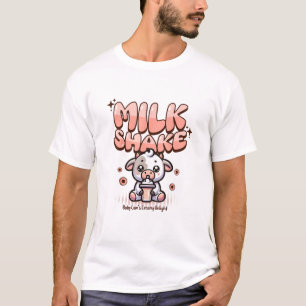 Cute Milkshake Lover Little Calf Frozen Joghurt Ba T-Shirt