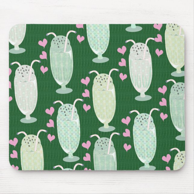 Cute Milkshakes Pattern Mouse Mat (Front)