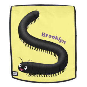 Cute millipede cartoon illustration backpack