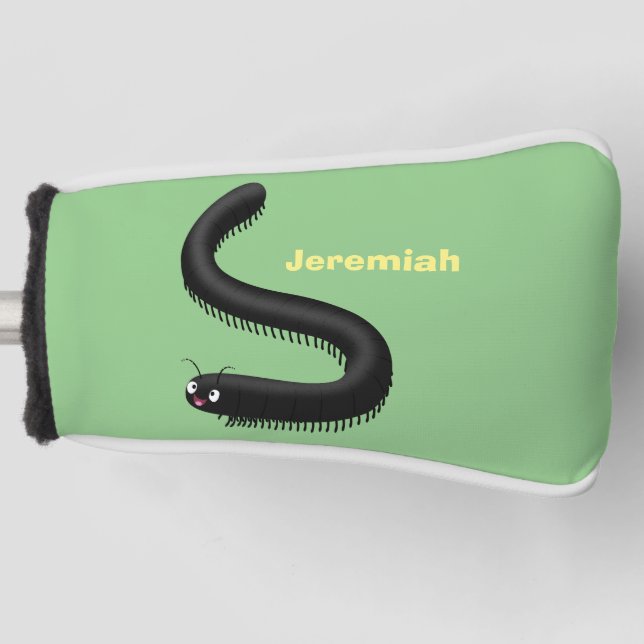Cute millipede cartoon illustration golf head cover (Front)