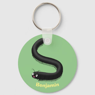 Cute millipede cartoon illustration key ring