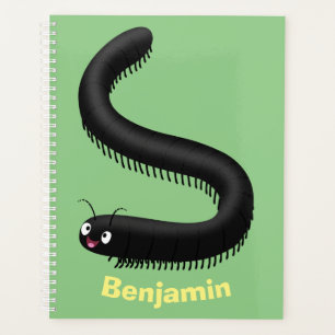 Cute millipede cartoon illustration planner