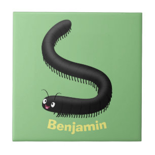 Cute millipede cartoon illustration tile