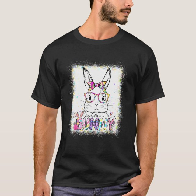 Cute Mimi Bunny Face Tie Dye Easter Day Family App T-Shirt (Front)