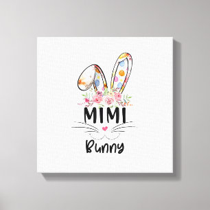 Cute Mimi Bunny T Shirt Easter Family Matching Out Canvas Print