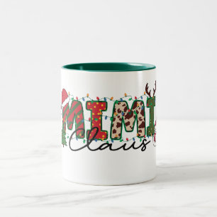 Cute Mimi Claus Two-Tone Coffee Mug