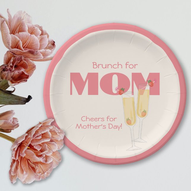 Cute Mimosas Mothers Day Paper Plate (Creator Uploaded)
