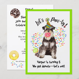 Cute Mineature Schnauzer Birthday Party Invitation