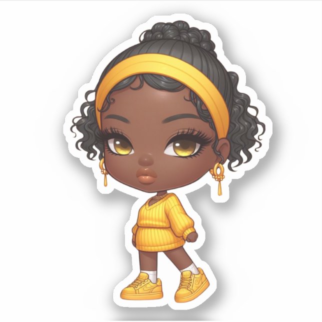 cute mini black chibi girl (Front)