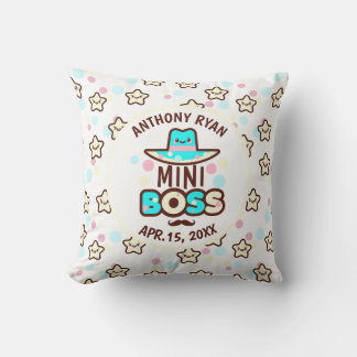 Cute MINI-BOSS Baby Boy Personalised Cushion