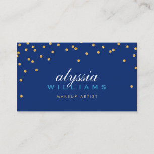 CUTE mini confetti gold sparkly glitter dark blue Business Card