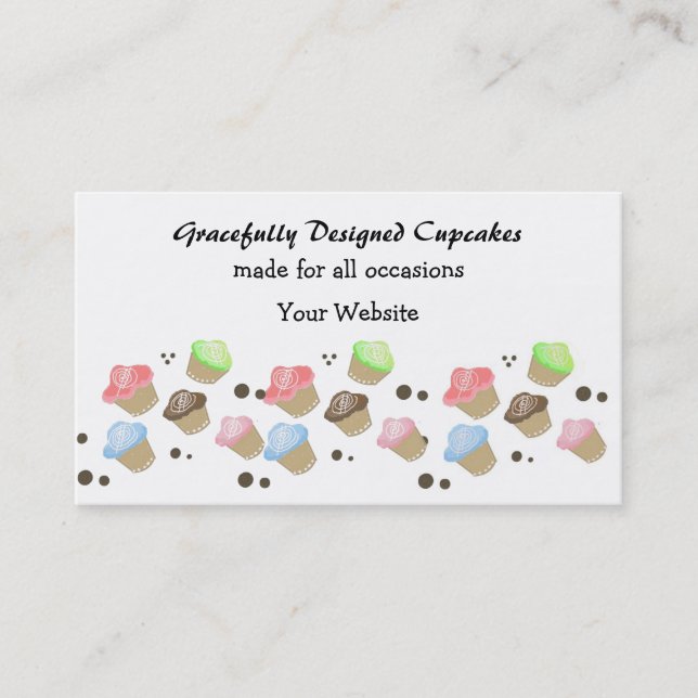 Cute Mini Cupcake Design Business Card (Front)