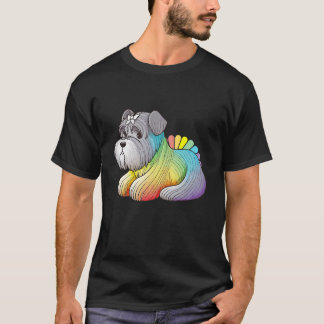 Cute Mini Miniature Schnauzer Colorful Pop Tie Dye T-Shirt