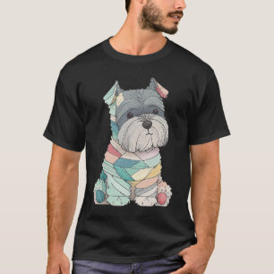 Cute Mini Miniature Schnauzer Colourful Pop Tie Dy T-Shirt