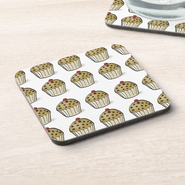 Cute Mini Muffins Pattern Coaster (Left Side)