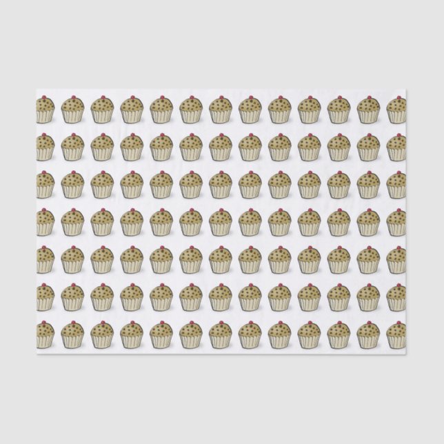 Cute Mini Muffins Pattern Tissue Paper (Front)