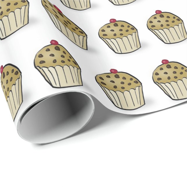 Cute Mini Muffins Pattern Wrapping Paper (Roll Corner)