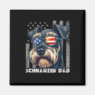 Cute Mini Schnauzer Dad Dog Fathers Day Usa Flag 4 Magnet