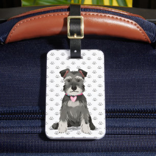Cute Mini Schnauzer Girl Luggage Tag