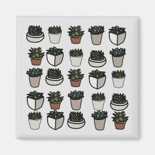 Cute mini succulent pattern magnet