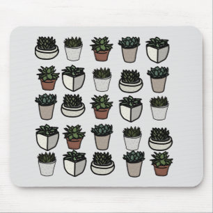 Cute mini succulent pattern mouse mat