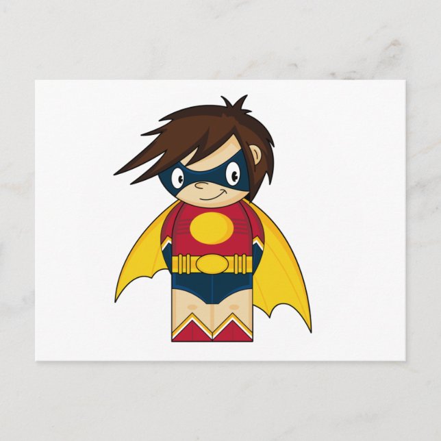 Cute Mini Superhero Postcard (Front)