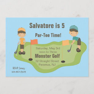 Cute Miniature Golf Boys Party Invitation